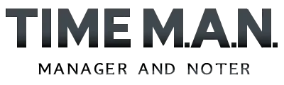Time M.A.N. (Time Manager and Noter) v1.0 wordmark